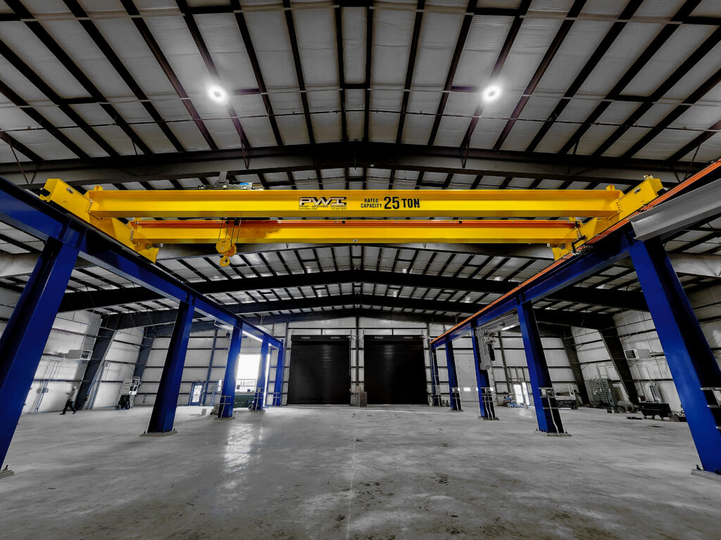 25 ton pwi top running motorized bridge crane