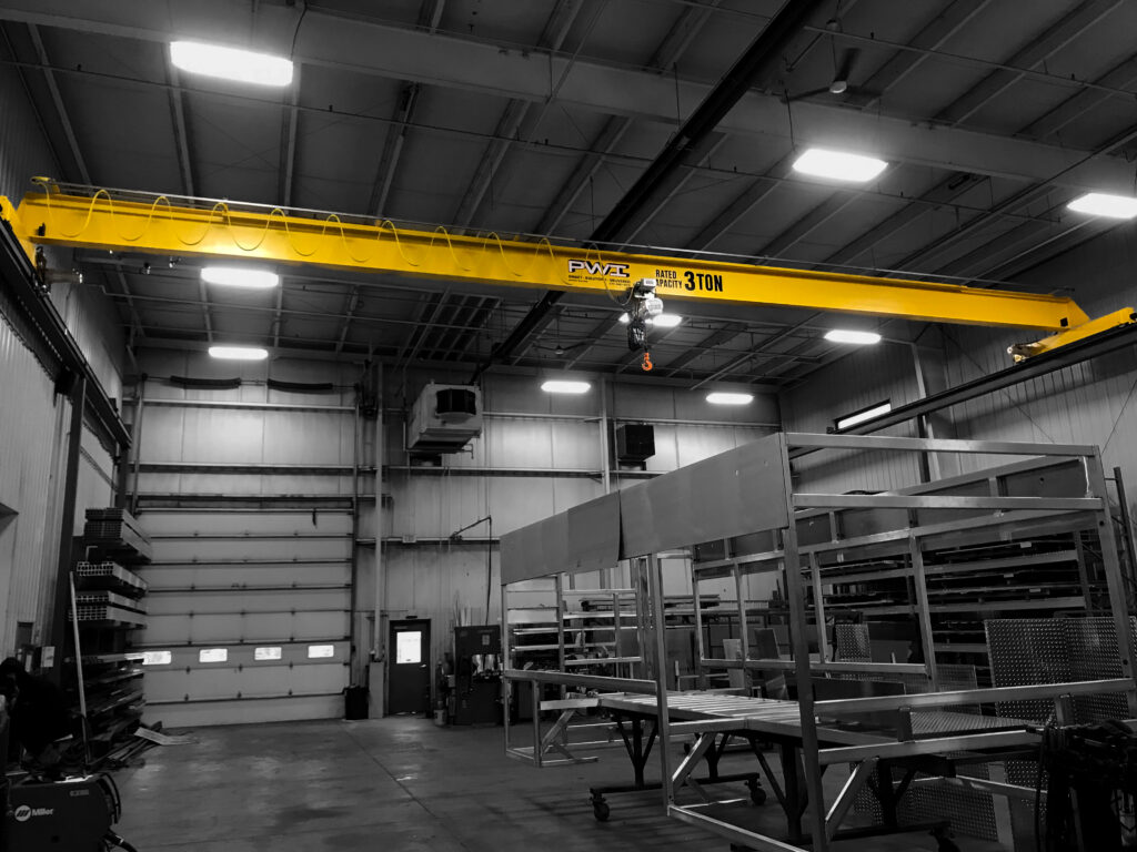 3 ton pwi top running motorized bridge crane manufacturing setting 3