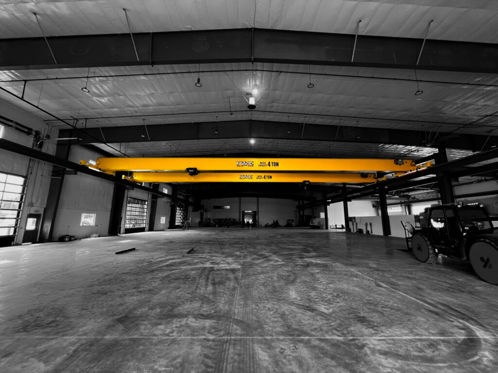 4 ton pwi top running motorized bridge crane shawbox wire rope hoist manufacturing setting