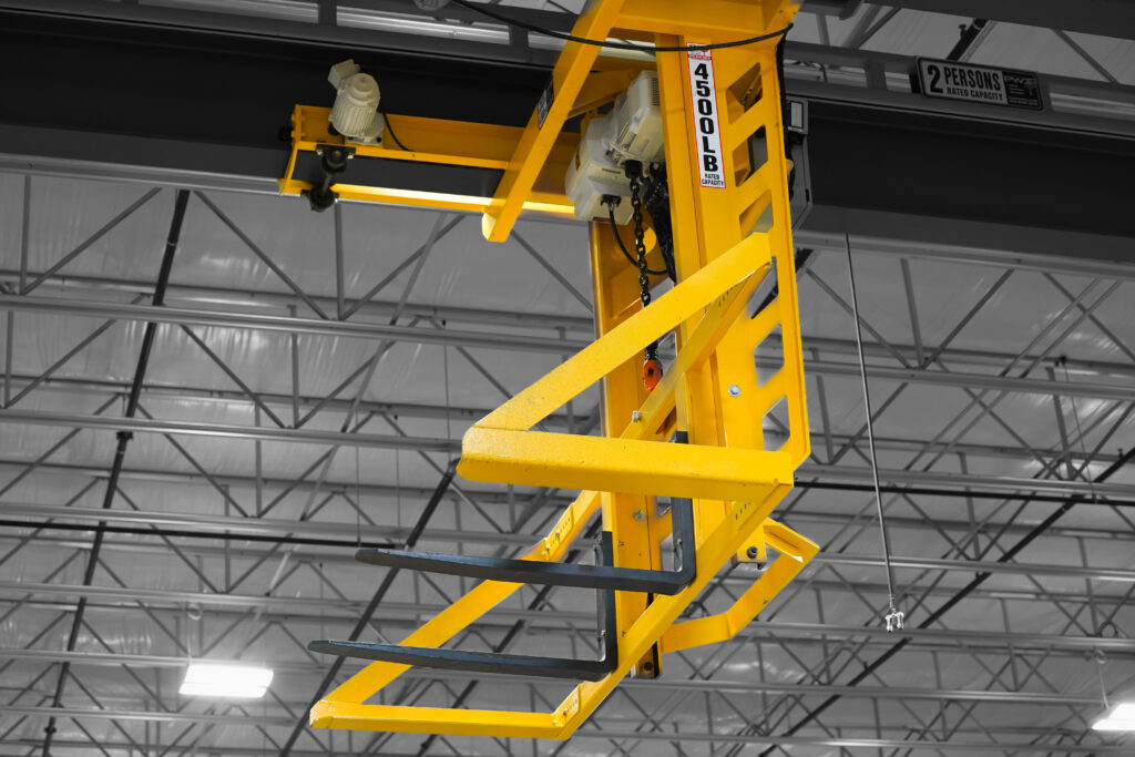 decking lifter suspended on crane system 2