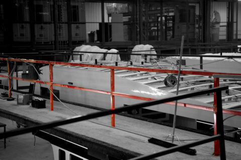 pwi work platform inner guardrail in manufacturing setting